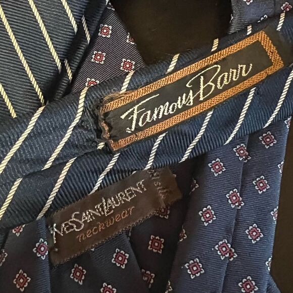 Yves Saint Laurent 100% silk set of two neckwear ties - Picture 4 of 9